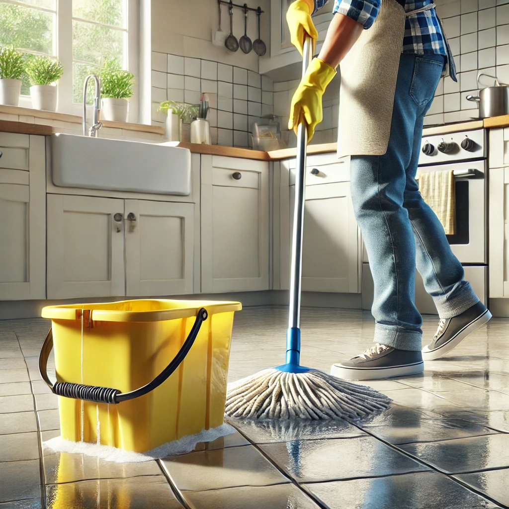 How to clean with a mop and bucket