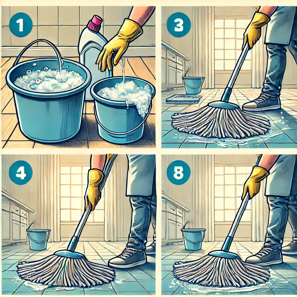 How to use a mop and bucket