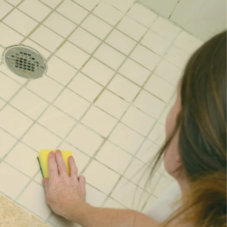 remove soap scum from shower floor